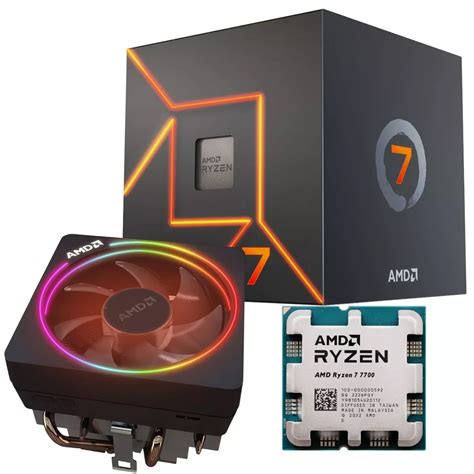 AMD Ryzen 7 7700 5nm SKT AM5 CPU; 8 Core/16 Thread Base Clock 3.8GHz; 32MB Cache; Radeon Graphics; Wraith Prism Cooler