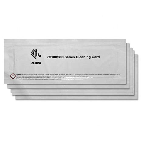 Zebra Cleaning Card Kit (Improved); ZC100/300; 5 Cards