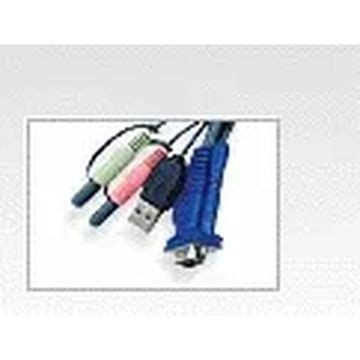 ATEN 3M USB KVM Cable w/ Audio - SPHD15 & Audio to VGA; USB & Audio. (Speaker & MIC support). 