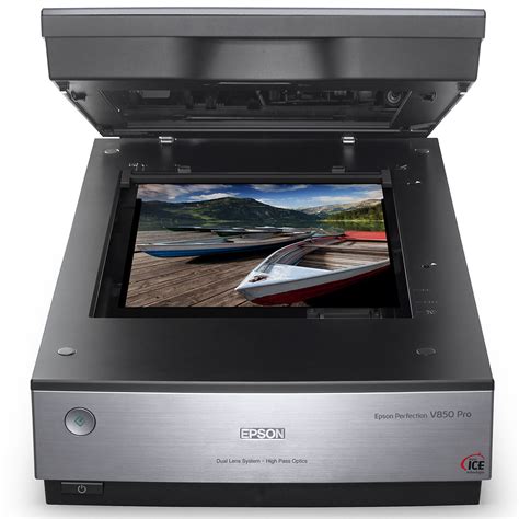 Epson Perfection V850 Pro Scanner; Slides, film, medium format & prints; Swaps between 6400dpi for slides and film, and 4800dpi for photos; One second warm up time and two sets of film holders; Accurately reproduce tonal range and gradation of the original; Digital ICE Technologies cleans-up old film and photos; Warranty 1 Year Carry-in