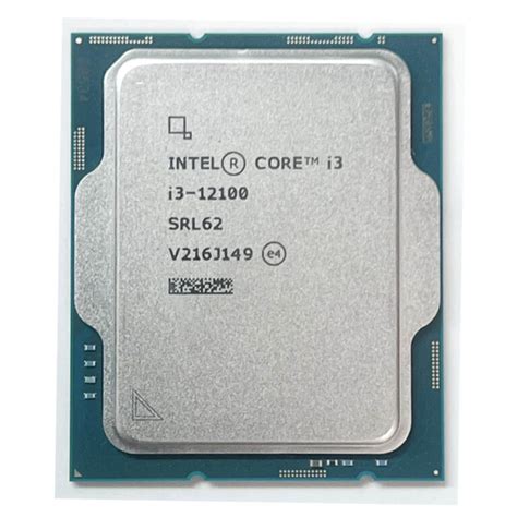 Intel Core i3 12100 Up to 4.3 GHZ; 4 Core (4P+0E); 8 Thread; 12MB Smartcache; 60W TDP - Intel Laminar RM1 Cooler included S RL62
