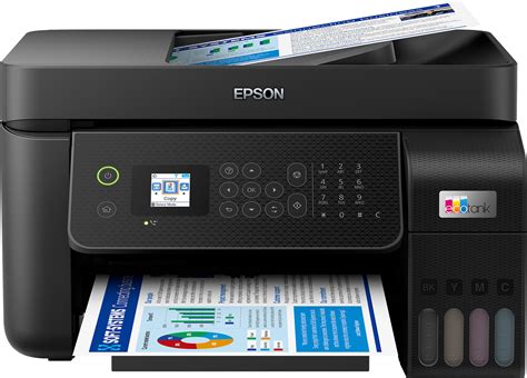Epson EcoTank L5290 4-in-1 with Wi-Fi Direct and Ethernet Printer (Black); Print, Copy, Scan and Fax; Includes ink in the box for 8100 pages black and 6500 pages in colour; 33ppm black and 15 ppm colour; 100 sheet paper tray; 30-page ADF; manual duplex; Wif enabled and Ethernet; Warranty 1 year carry-in