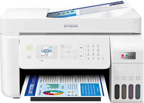 Epson EcoTank L5296 4-in-1 with Wi-Fi Direct and Ethernet Printer (White); Print, Copy, Scan and Fax; Includes ink in the box for 8100 pages black and 6500 pages in colour; 33ppm black and 15 ppm colour; 100 sheet paper tray; 30-page ADF; manual duplex; Wifi enabled and Ethernet; Warranty 1 year carry-in