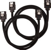 Corsair Premium Sleeved SATA Data Cable Set with Straight Connectors; Black; 60cm
