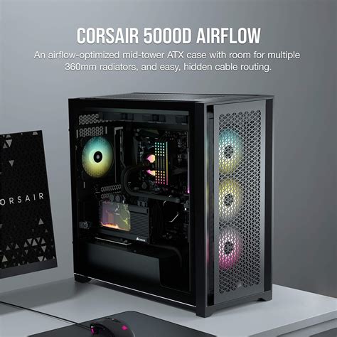 Corsair 5000D AIRFLOW Tempered Glass Mid-Tower ATX PC Case
4x 2.5" Drive Bays, 2x 3.5" Drive Bays
Fan layout: Front 3x 120mm, 2x 140mm, Top 3x 120mm/2x 140mm, Rear 1x 120mm.  2x 120mm Fans Included
2x USB 3.0, 1x USB 3.1 Type-C
Colour: White
Mini-ITX, Micro-ATX, ATX, EATX
