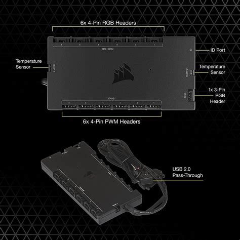 Corsair iCUE Commander CORE XT - Digital Fan Speed and RGB Lighting Controller.  6x Fan; 6x RGB