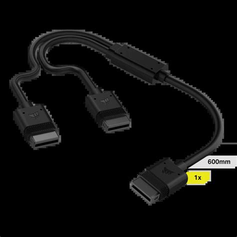 Corsair iCUE LINK Cable; 1x 600mm with Straight connectors; Black