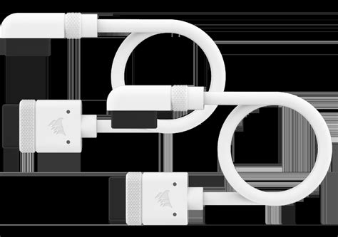 CORSAIR iCUE LINK Cable; 2x 200mm with Straight/Slim 90° connectors; White