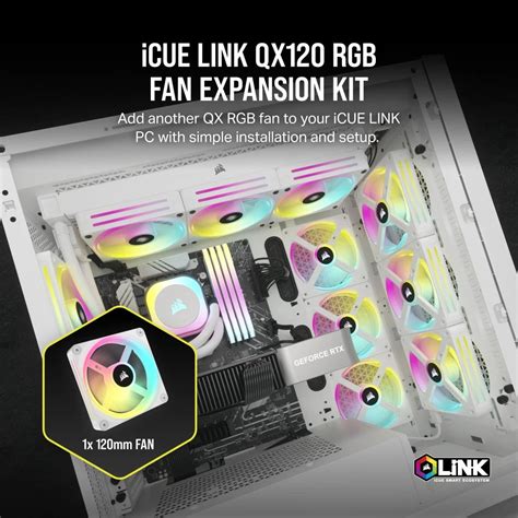 Corsair iCUE LINK QX120 RGB 120mm PWM Fan Expansion Kit - White