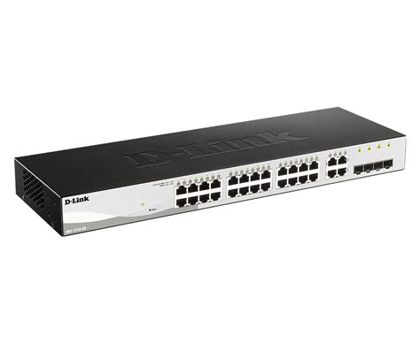 D-Link 28-Port Gigabit Smart Managed Switch; 24 port 10/100/1000Base-T ports + 4 SFP ports