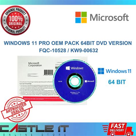 MICROSOFT WINDOWS 11 PROFESSIONAL 64-BIT - DVD. FQC-10528