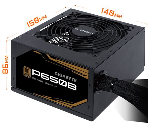 Gigabyte PSU P650B Gold Certified 650W - 3 Year Warranty; 24/20-pin x 1; CPU 4+4-pin x 1; PCI-E 6+2-pin x 2; SATA x 6; Peri x3