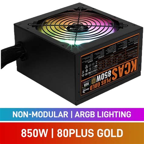 Aerocool KCAS PLUS Gold 850W RGB PSU - ATX 24 PIN; 2x 4+4PIN CPU; 8x SATA; 4x PATA; 3x PCIe 6+2PIN. 