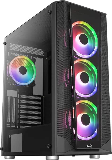 Aerocool Prism ARGB Mid PC Case
2 x 3.5'' / 2 x 2.5'
Fan layout:Front: 120mm x 2 or 140mm x 3 , Top: 120mm x 2, 140mm x2  Rear: 120mm x 1.  4x 120mm ARGB Fan Included
USB 3.0 x2, USB 2.0 x1
Colour: Black
ATX/micro ATX/mini-ITX
