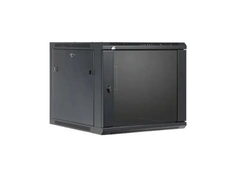 RCT 12U AP Pre-coated black wall mount cabinet 2x uprights 2x glands + Screws; 450mm GLASS DOOR. 