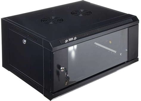 RCT 4U AP Pre-coated black wall mount cabinet 2x uprights 2x glands + Screws; 450mm GLASS DOOR. 