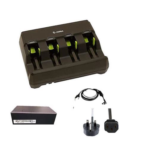 3600 Battery Charger Kit: Includes 4 Slot Charger SAC3600-4001CR; Power Supply PWR-BGA12V50W0WW; DC Line Cord CBL-DC-375A1-01 an