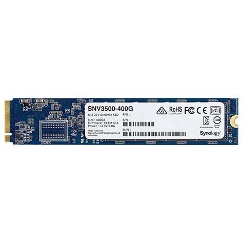 Synology 400GB M.2 22110 NVMe SSD; built for demanding cache deployments in Synology rackmount NAS