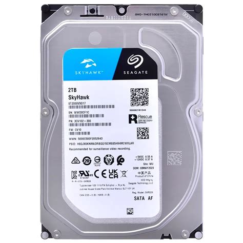 Seagate Skyhawk ST2000VX017 2TB 3.5'' HDD Surveillance Drives; SATA 6GB/s Interface; 1-8 Bays Supported; MTBF: 1M Hr's; Camera's