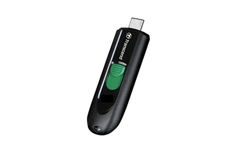 TRANSCEND 128GB JF790C USB C (5Gpbs) CAPLESS FLASH DRIVE - BLACK AND GREEN