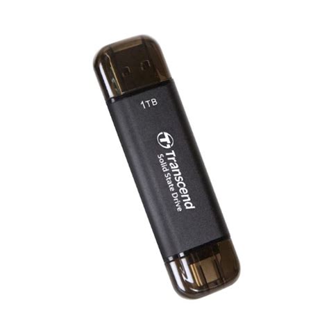 TRANSCEND 1 TB ESD310C USB3.2 TYPE A & C (USB 10Gbps) OTG COMPACT PORTABLE SSD  - Read 1050MB/s Write 950 MB/s - Black