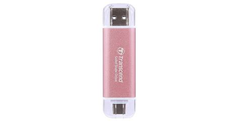 TRANSCEND 1 TB ESD310P USB3.2 TYPE A & C (USB 10Gbps) OTG COMPACT PORTABLE SSD  - Read 1050MB/s Write 950 MB/s - Pink