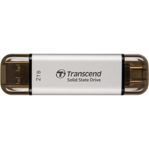 TRANSCEND 2 TB ESD310C USB3.2 TYPE A & C (USB 10Gbps) OTG COMPACT PORTABLE SSD  - Read 1050MB/s Write 950 MB/s - Black
