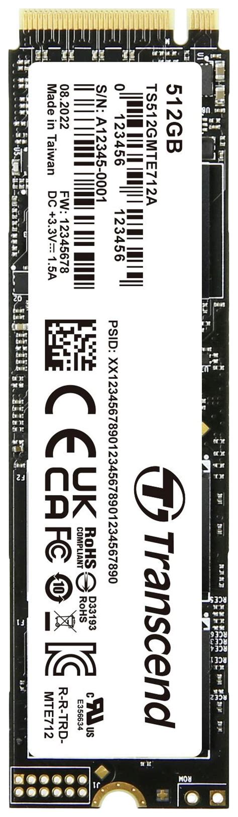 TRANSCEND 512GB MTE712A GEN 4X4 M.2 NVMe 2280 EMBEDDED SED SSD 3D NAND -3800 MB/s Read 3100 MB/s Write-  TCG OPAL 2.0 -1080TBW