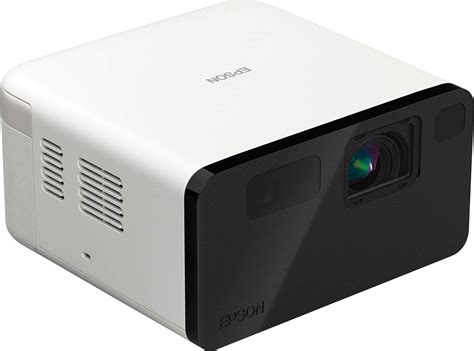 Epson EF-12 Projector Mini Laser Smart Projector. Portable and stylish, Compact and lightweight design with Android TV and sound by YAMAHA. Content supersized in any direction. Experience a 150-inch display on a wall or ceiling. Long-lasting solution. Enjoy entertainment for up to 10 years⁴. Easy to set up and access content. Stream and cast online content. Impressive, bright display. Project onto almost any surface